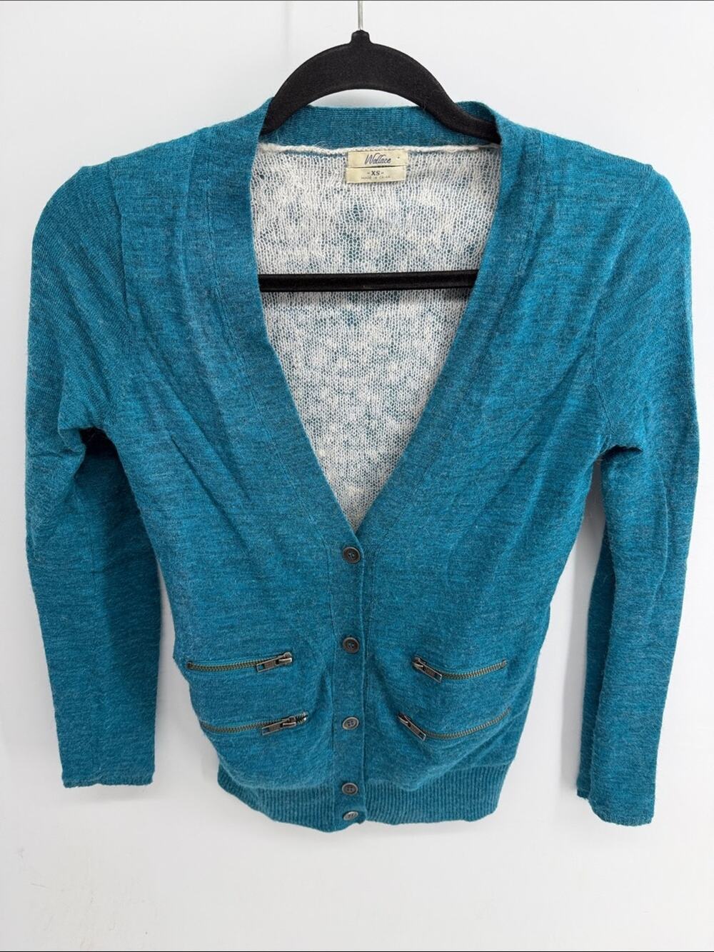 Madewell Wallace wool alpaca blend V-neck zipper front pockets knit cardigan XS
